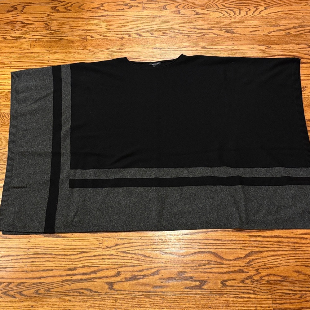 Eileen Fisher Black and Gray Poncho
